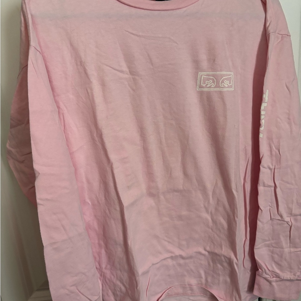 Obey Pink Long Sleeve Tee Relaxed Fit